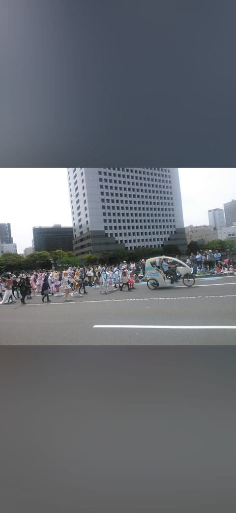 The Yokohama Parade 2017, 11, KAWAII Parade wallpaper in slate and cream tones, Full HD, 4:3 format for phone