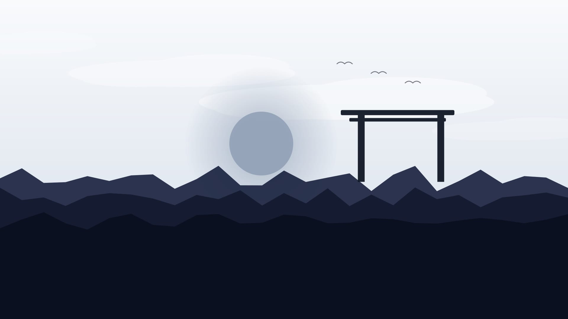 Torii gate at dusk 3 wallpaper in near-black and cream tones, 4K, 16:9 format for phone