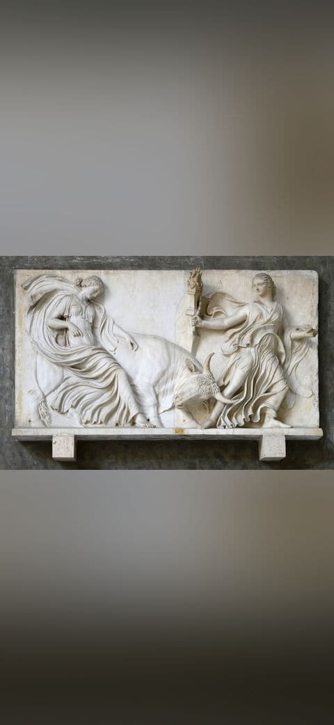 Two Bacchantes and a Bull September 2015.1a wallpaper in sand and lavender tones, Full HD, 16:9 format for phone