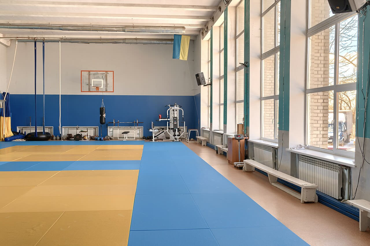 Wrestling gym 14 wallpaper in sand and sand tones, Full HD, 4:3 format for phone
