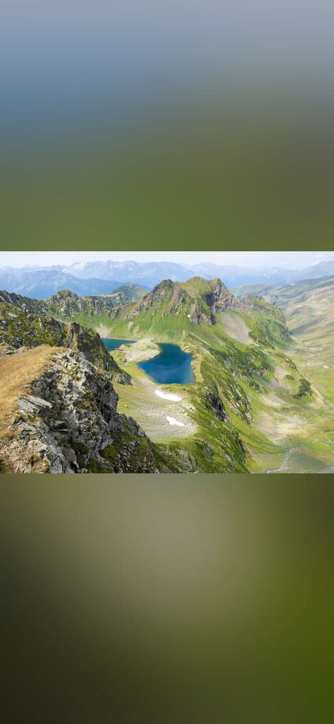 Zagedan Ridge, Zagedan Valley, Caucasus Mountains wallpaper in sage green and olive tones, Full HD, 4:3 format for desktop